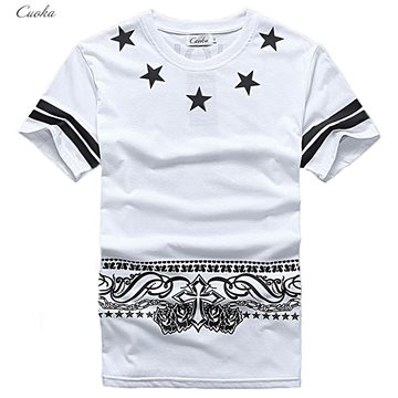 Cuoka Brand Hip Hop Pyrex T-Shirt 09 Star Printed T shirt Men HBA Cashew Rock T-shirts For Skateboard Swag Tops&Tees Size M-XXL