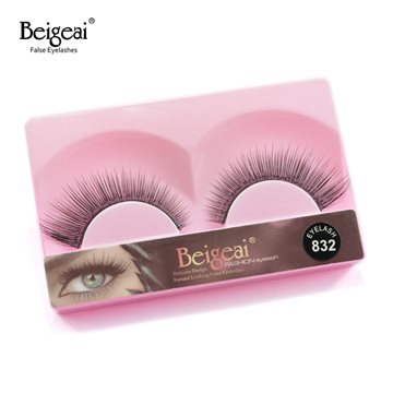 BEIGEAI False Eyelashes New 1 Pair Natural Long Fake Lashes Black Cilia False Eye Lashes Extension Professional Brand Makeup