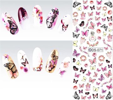 DS071 2015 Nail Design Water Transfer Nails Art Sticker Colorful Butterfly Nail Wraps Sticker Watermark Fingernails Decals