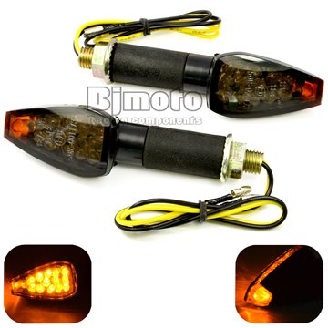 Universal Motorcycle black housing smoking Lens Amber LED turn signal Lights 12V Indicators Flashers For bobber yamaha suzuki