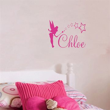 Customized Name Wall Art Decals Magic Wand Fairy Wall Stickers Home Decor For Girls Room