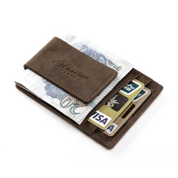 teemzone Men Genuine Leather Wallet Business Casual Credit Card ID Holder with Strong Magnet Money Clip