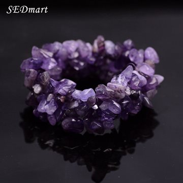 SEDmart Gravel Natural Stone Multilayer Bracelets For Women Amethyst Crystal Bangles Turquoise Rose Quartz Pulseiras Femininas