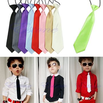 Free Shipping Fashion School Boys Children Kids Baby Wedding Solid Colour Elastic Tie Necktie