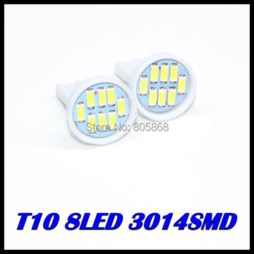 2015 Promotion Whole Sale!!! T10 Car Led Auto W5w 194 8smd T10 8led Smd 3014 Wedge Lamp Bulbs Side Indicator Light 100pcs/lot