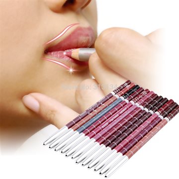 Professional Lipliner pencil Waterproof wooden blend Lip Liner Pencil 15CM 12 Colors Per Set Hot 2015 makeup lipstick tool