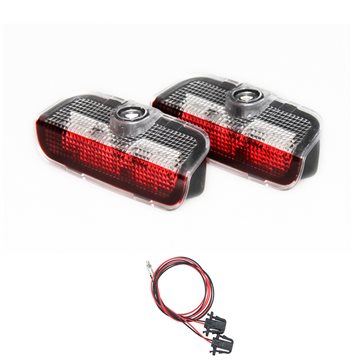 LED Door Warning Light With VW Logo Projector For VW Golf 5 6 7 Jetta MK5 MK6 MK7 CC Tiguan Passat B6 B7 Scirocco With Harness