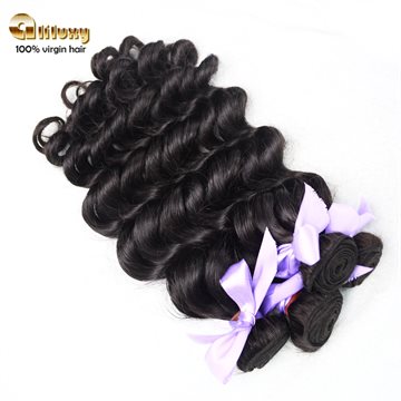 7A Top Grade Eurasian Virgin hair free shipping, loose wave hair extension ,can be colored , color 1b