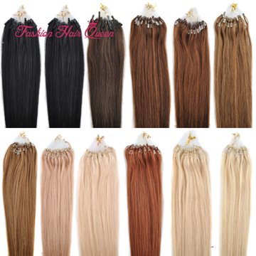 0.5g/strand 100pcs Micro Loop Hair Extensions Brazilian Remy Virgin Human Hair 1618202224 40-60cm 12Color Quality Hot Sale