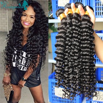 Malaysian Virgin Hair 3Pcs/Lot Malaysian Curly Hair Human Hair Weave Bundles Malaysian Deep Wave Rosa Queen Hair Products