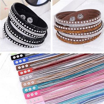 New foreign Aliexpress sell fashion and personality, selling leather flannelette hot drilling and multilayer bracelet