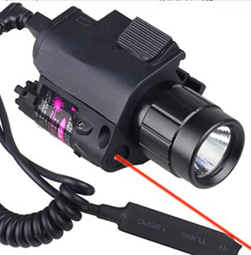 2in1 Tactical CREE LED Flashlight/LIGHT+Red Laser/Sight Combo for Shotgun Glock 17 19 22 20 23 31 37