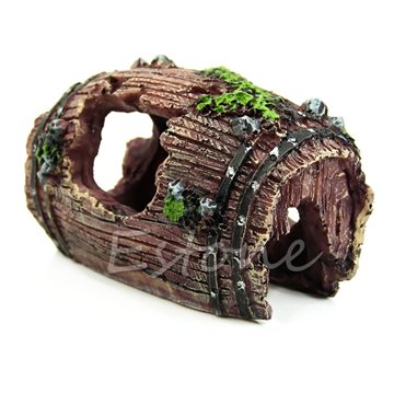 Free shipping Aquarium Fish Tank Artificial Barrel Resin Ornament Cave Landscaping Decoration