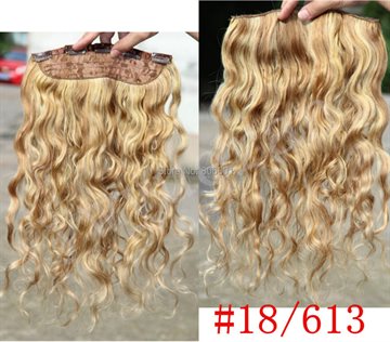 body wavy #18/613 blonde mix 100g 120g 140g 200g 16-32 100% human remy hair one piece clips in/on extensions 1pcs 5 clips set