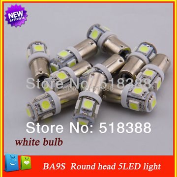 10 Pcs car light source 12V DC Supply BA9S 5050-5 led car interior lamp lighting white bulb led light car parking light