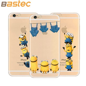 2015 4.7 inch Minions Phone Case for iPhone 6 6s with 19 Styles Despicable Me Yellow Minions Design Silicone Transparent Cover