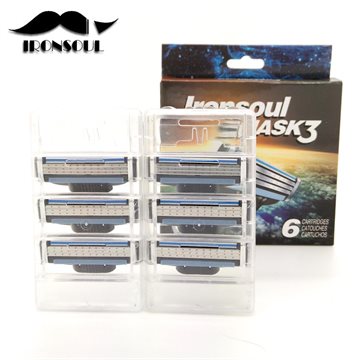 Brand New Ironsoul 6pcs/lot Shaving Blades for Men High Quality razor blades Shaver Blade for Mens face razor RU/Eu/US