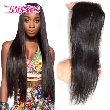 Li&queen hair products 7A unprocessed malaysian virgin hair closure malaysian straight hair lace front closure 100% human hair