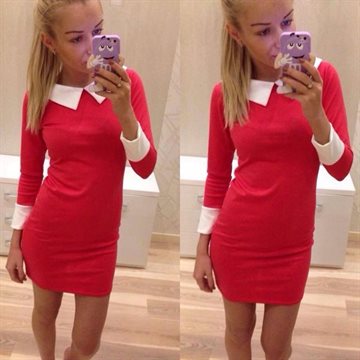 2016 Slim Fit Spring Autumn Dresses Three Quarter Sleeve dresses Causal Dress for office work female ladies bandage J2323