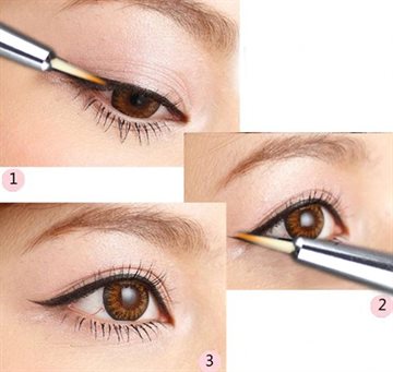 2015 Fashion Waterproof Hot Beauty Eye Thin Liner Eyeliner Shadow Gel Brand Makeup Cosmetic Brush MU-107-WT