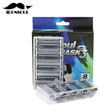 High quality Iron soul 8pcs/lot Men face razor blades shaving blades shaver sharpener razor blade for men in Original package RU