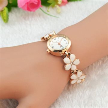 Luxury Brand Daisies Flower Rose Gold Bracelet Women Girl Wrist bangel Watch relogio feminino Clock hours cheap Dress Watches