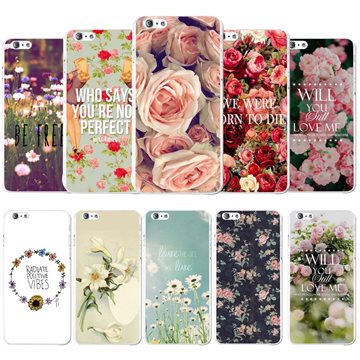 Phone Case Cover For Apple iPhone 6 6s 4.7 Gorgeous Romantic Flowers Roses Painted Printed Hard PC Mobile Phone bags Protector