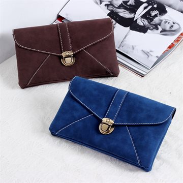 New Year Womens Vintage Nubuck Leather Small Messenger Bag For Women Small Black Clutch Wallet Envelope Bag Bolsas Dollar price