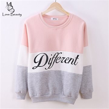 2015 Autumn and winter women fleeve hoodies printed letters Different womens casual sweatshirt hoody sudaderas EPHO80027