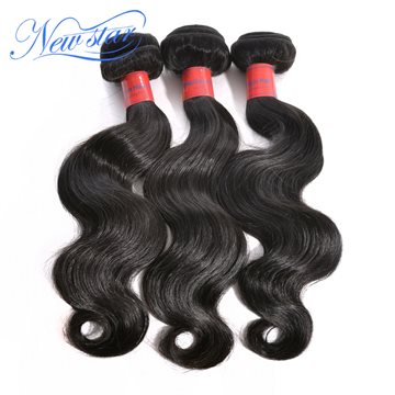 Guangzhou new star hair Brazilian virgin human unprocessed body wave 3 pieces/lot pure color hair extensions double weft weaving