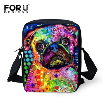 New Brand Designer Women Messenger Bags Pet Dog Printing Shoulder Bag Girls Cross Body Bag Pug Bulldog Messenger-Bag for Woman