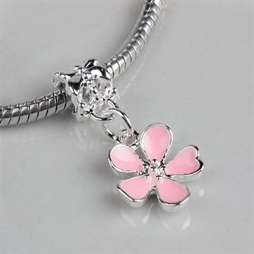 Free Shipping Silver Bead Charms European Cherry Blossoms Flower Pendant Bead Fit Women Diy Pandora Bracelets & Bangles YW15530