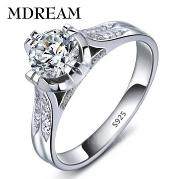 Platinum filled 925 sterling silver RIng and cubic zirconia Ring romantic wedding rings jewelry Factory price