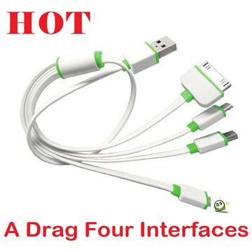 Universal Portable USB 4 in 1 Charge Cable Multi Charger Cable for HTC Samsung Sony Xiaomi Huawei iphone 4 4s 5 5s 6