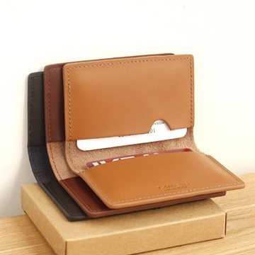 LAN 100% genuine Cow leather mens bank card holder small credit card case slim card case