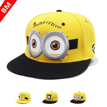 2016 Baseball Cap Children Gorras Yellow Cartoon Casquette God Steal Dads Film Minions Canvas Flat Snapback Hip-hop Hat