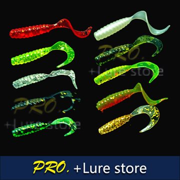 Soft plastic artificial isca pesca circle tail protein Grub lure fishing worm moggot grub lure baits 4cm 100pcs Free shipping