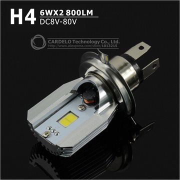 2015 COB LED Motorcycle DC/AC 6-80V Motorbike Headlight H4 Motor Bike Fog Lamp Bulb Light Moped Scooter ATV Hi Lo Beam Bixenon