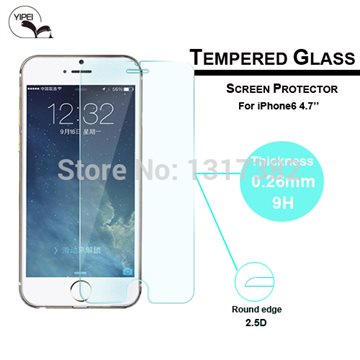 0.3mm Super Thin Tempered Glass Film for iPhone 6 6S 4.7 Round Border High Transparent Screen Protector with Clean Tools