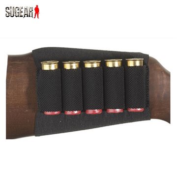 Airsoft Tactical Hunting Shotgun Rifle 5 Shells Butt Stock Shell Cartridge Holder Elastic Fabric Shotshell Ammunition Carrier