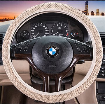 Universal Car Steering Wheel Cover Sandwich Fabric Handmade Steering-Wheel Cover Breathable Skidproof Four Seasons