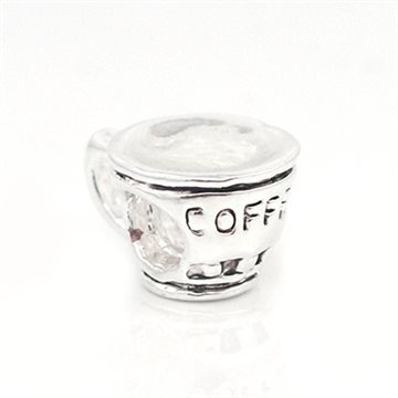 NEW!!Retail Free Shipping 1Pcs Jewelry Silver Bead Charm European Silver Coffee Cup Bead Fit Pandora BIAGI Bracelet H9