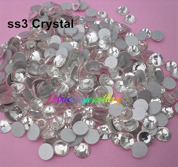 Free Shipping! 1440pcs/Lot, ss3 (1.3-1.5mm) Crystal/Clear Flat Back ( Nail Art ) Non Hot Fix Glue on Rhinestones