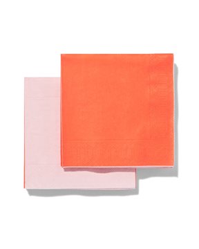 HEMA Servetten Rood/roze 24x24 - 20 Stuks