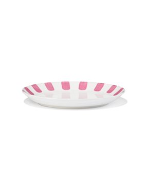 HEMA Gebaksbordje Ø17cm Tafelgenoten New Bone Wit Met Roze (roze)