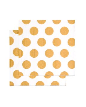 Home - Verzorging HEMA Servetten - 33 X 33 - Papier - Goud Stippen - 20 Stuks (goud)