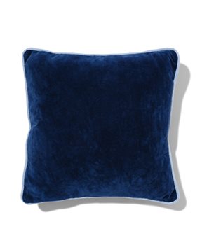 HEMA Woonkussen Met Hoes Velours Blauw 40x40 (donkerblauw)