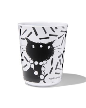 Home - Verzorging HEMA Mokje Siepie - 8 Cm - Melamine - Jip & Janneke (zwart/wit)