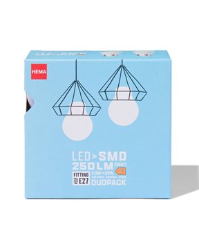 HEMA Led Kogel Smd E27 2.9W 250lm - 2 Stuks